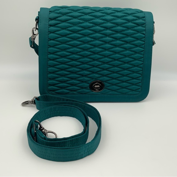 lug Handbags - Lug Presto Emerald Bubble Quilted Crossbody With RFID Blocking.